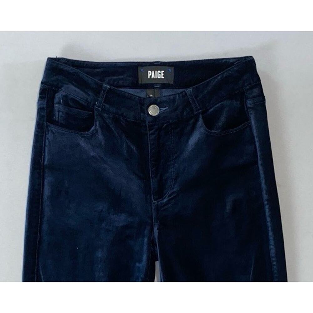 Paige Hoxton Ultra Skinny Velveteen Plush Super Soft Jeans. Midnight Blue, 24. - Picture 6 of 9